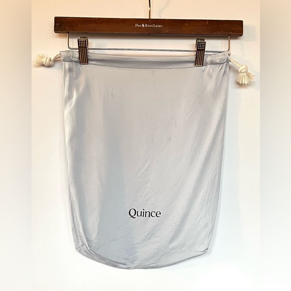 Quince Soft Gray Drawstring Pouch
